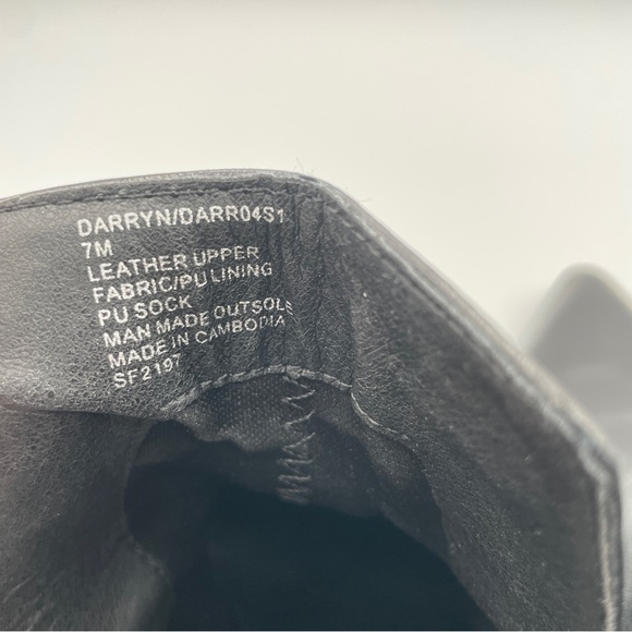 Steve Madden Boots Womens 7M Darryn Black Ankle Booties Leather Heels Pull On - Picture 6 of 9